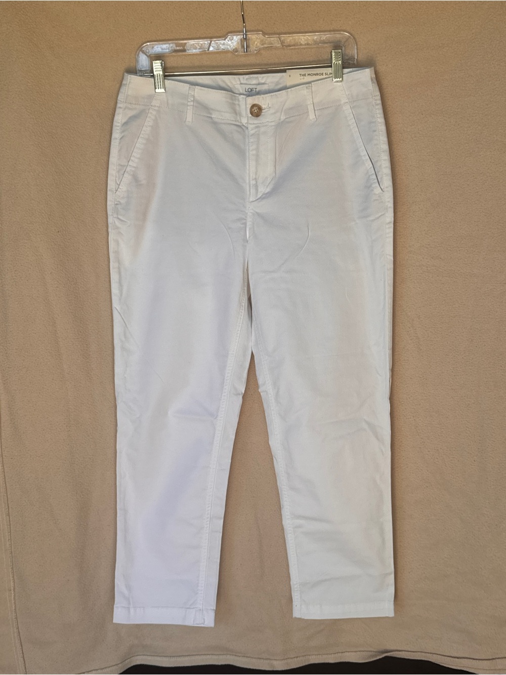 LOFT White Cropped Monroe Pants